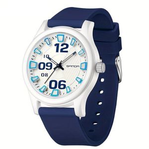 Relógio Feminino De Quartzo - à Prova D'água, Leve Com Pulseira De Silicone Drak Azul