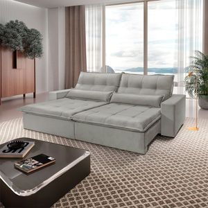 Sofá Grecia Linho 02 Módulos De 100m B25cm Meu Sofá Online A230 Linho Cinza