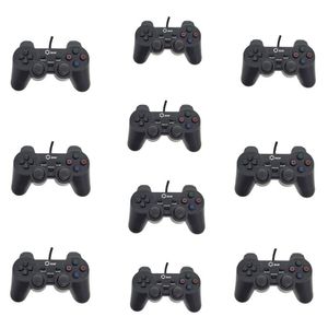 Kit 10 Controle Dualshock 2 Com Fio PS2 Preto Lotus Ct007