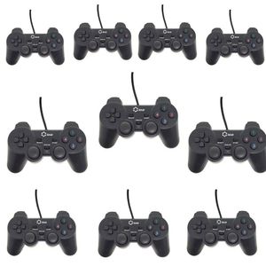 Kit 10 Controle Joystick C Fio Lotus Dualshock 2 Pc Lt-ct008