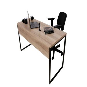 Mesa De Escritório Diretor Estilo Industrial Preto-amadeirado