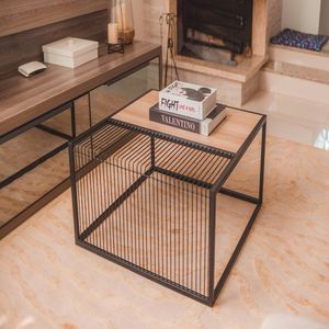 Mesa De Centro Quadratta Ambiente Principal Escritório Preto -amadeirado