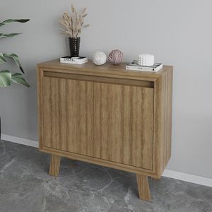 Balcão Para Escritório 90cm Com 2 Portas E 1 Prateleira Me4147 Amendoa