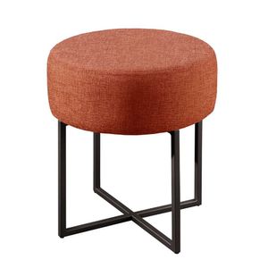 Conjunto 2 Puff Otávio Luxo Base Preta Castellar Móbile Terracota