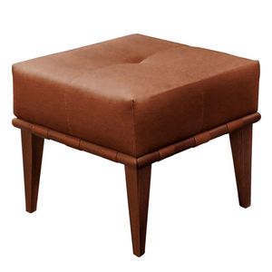 Conjunto 2 Puffs Noé Luxo Madeira Maciça Castellar Móbile Caramelo