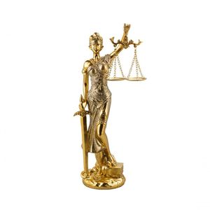 Dama Da Justiça Dourado 31cm - Enfeite Resina
