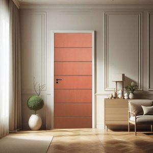 Porta De Madeira Bondoor 210x60cm Friso 07 Jb Portas Ipê