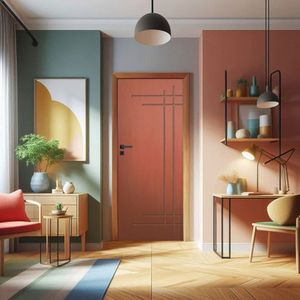 Porta De Madeira Bondoor 210x92cm Friso 15 Jb Portas Ipê