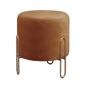 Conjunto 2 Puffs Mali Base Bronze Castellar Móbile Caramelo