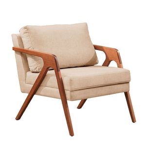Conjunto 2 Poltronas Mona Castellar Móbile Bege Claro