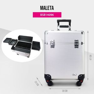 Maleta Profissional De Cabeleireiro Com Rodinhas 360º - Prata