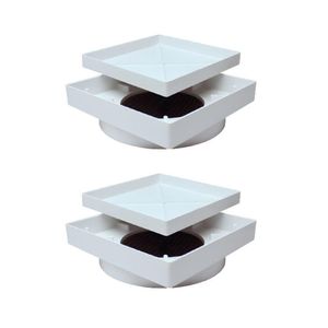 Kit 2 Peças Ralo Oculto Seca Piso Inteligente Anti Baratas E Insetos 10x10 Cm Cor Branco