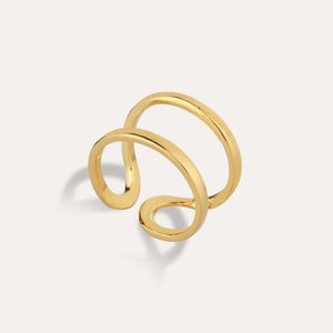 Anel Vazado Semijoia Ouro 18k Aro 20