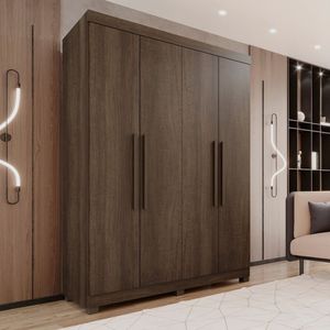 Guarda Roupa 4 Portas 3 Gavetas New Malibu Imbuia
