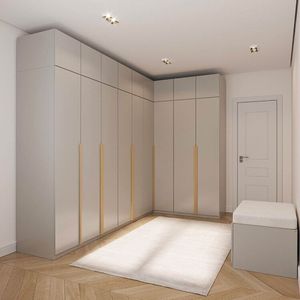 Guarda Roupa Modulado De Canto 10 Peças 18 Portas Jade Cabecasa Cinza Urbano