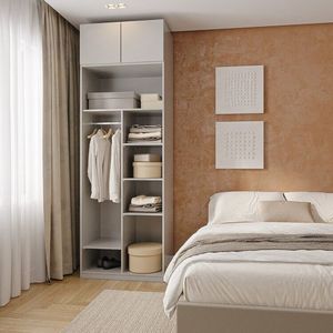 Guarda Roupa Modulado 2 Peças 2 Portas Jade Cabecasa Cinza Urbano
