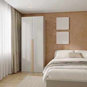 Guarda Roupa Modular 80cm Com Portas e Gaveteiro Jade Cabecasa Cinza Urbano