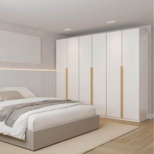 Guarda Roupa Modulado 3 Peças 6 Portas Jade Cabecasa Branco Fosco