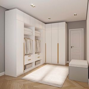 Guarda Roupa Modulado 10 Peças 14 Portas Jade Cabecasa Branco Fosco