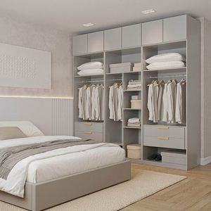 Guarda Roupa Modulado 6 Peças 6 Portas Jade Cabecasa Cinza Urbano