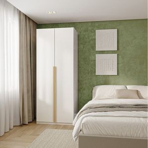 Guarda Roupa Modulado 2 Portas Com Gavetas Jade Cabecasa Branco Fosco