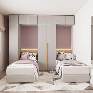 Guarda Roupa Modulado 6 Peças 10 Portas Jade Cabecasa Cinza Urbano