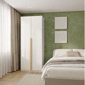 Guarda Roupa Modulado 2 Portas Com Prateleiras Jade Cabecasa Branco Fosco