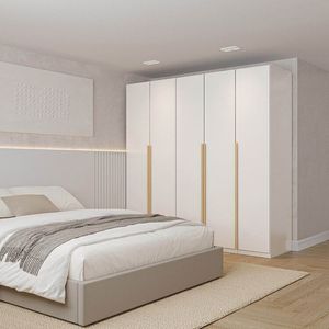 Guarda Roupa Modulado 3 Peças 5 Portas Jade Cabecasa Branco Fosco