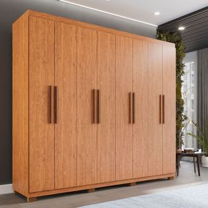 Guarda Roupa Casal 8 Portas 4 Gavetas Com Pés Montreal Cinamomo