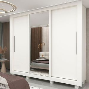 Guarda Roupa Casal 3 Portas 1 Porta Espelhada Com Pés Milão Yescasa Branco