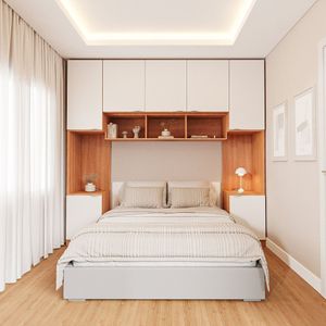 Guarda Roupa Modulado 7 Portas 4 Peças Hera Cabecasa Louro Branco Geada Cinza