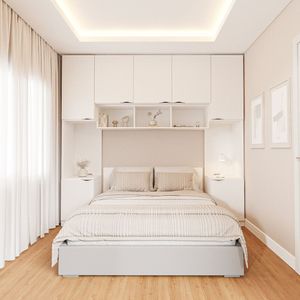 Guarda Roupa Modulado 7 Portas 4 Peças Hera Cabecasa Branco Geada Preto