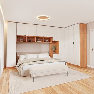 Guarda Roupa Modulado De Canto 11 Portas 8 Peças Hera Cabecasa Louro Branco Geada Preto