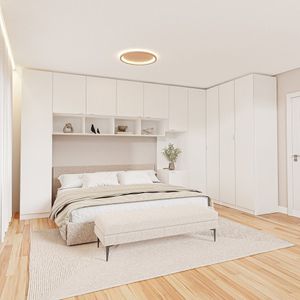 Guarda Roupa Modulado De Canto 11 Portas 8 Peças Hera Cabecasa Branco Geada Cinza