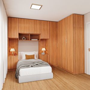 Guarda Roupa Modulado De Canto 10 Portas 6 Peças Hera Cabecasa Louro Cinza