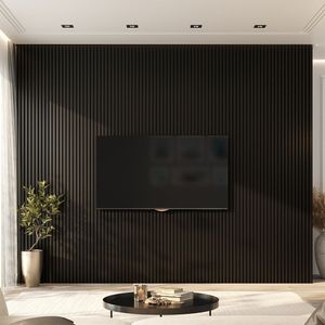 Painel Ripado De Pvc 270 Cm X 0,15cm Preto