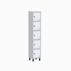 Roupeiro Para Escritório Aço Light 1v 05 Portas Gr301-5 Cinza-branco