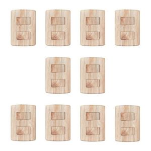 Conjunto De 10 Interruptores De 2 Teclas Simples, Modular, Com Placa 4x2 E Suporte Bege