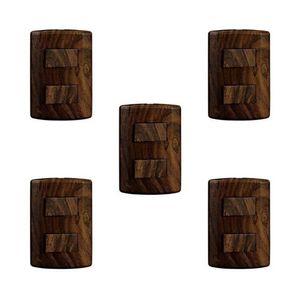 Conjunto 5 Interruptores De 2 Teclas Simples, Modular, Com Placa 4x2 E Suporte Marrom