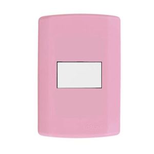 Interruptor De 1 Tecla Simples, Modular, Com Placa 4x2 E Suporte Rosa