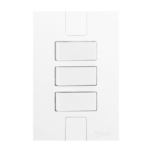 Interruptor De 3 Teclas Simples Com Placa 4x2 Branco