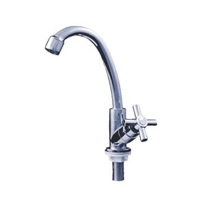 Kit 2 Torneiras Cozinha Abs Registro Cruzeta 1-4 De Volta Civitt Cinza