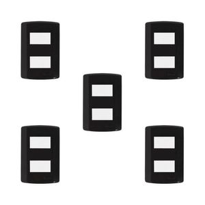 Conjunto De 5 Interruptores De 2 Teclas Simples, Modular, Com Placa 4x2 E Suporte Preto/branco