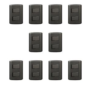 Conjunto De 10 Interruptores De 2 Teclas Simples, Modular, Com Placa 4x2 E Suporte Cinza