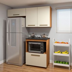 Cozinha Completa 4 Portas Paraty Mais Funcional Nature-off White