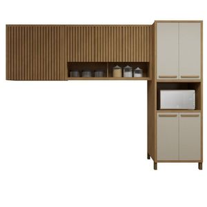 Cozinha Completa Torino Com Paneleiro E 2 Armaréos Aéreos Cinamomo-off White