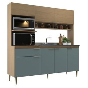 Cozinha Compacta 185 Cm Largura Zafira Nogal-grey
