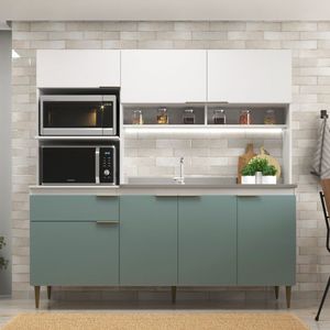 Cozinha Compacta 185 Cm Largura Zafira Branco -grey
