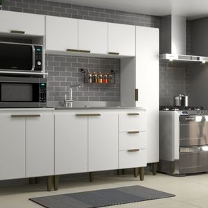 Cozinha Completa Bia 4 Pecas 9 Portas 3 Gavetas Branco