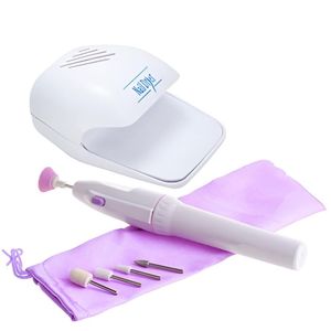 Kit Manicure Secador Lixadeira Eletrica De Unha Com Cabine Estufa Mini Nails Pedicure Lixa Modelar Unhas